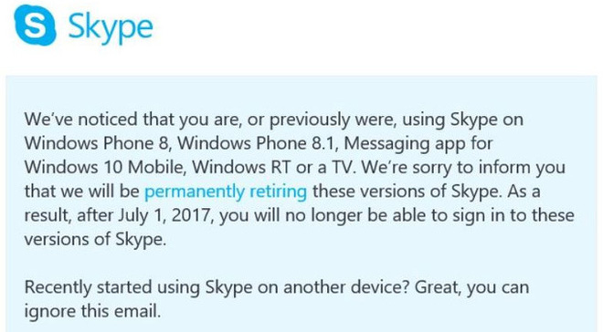 Microsoft Ngừng Cung Cấp Skype Trên Windows Phone